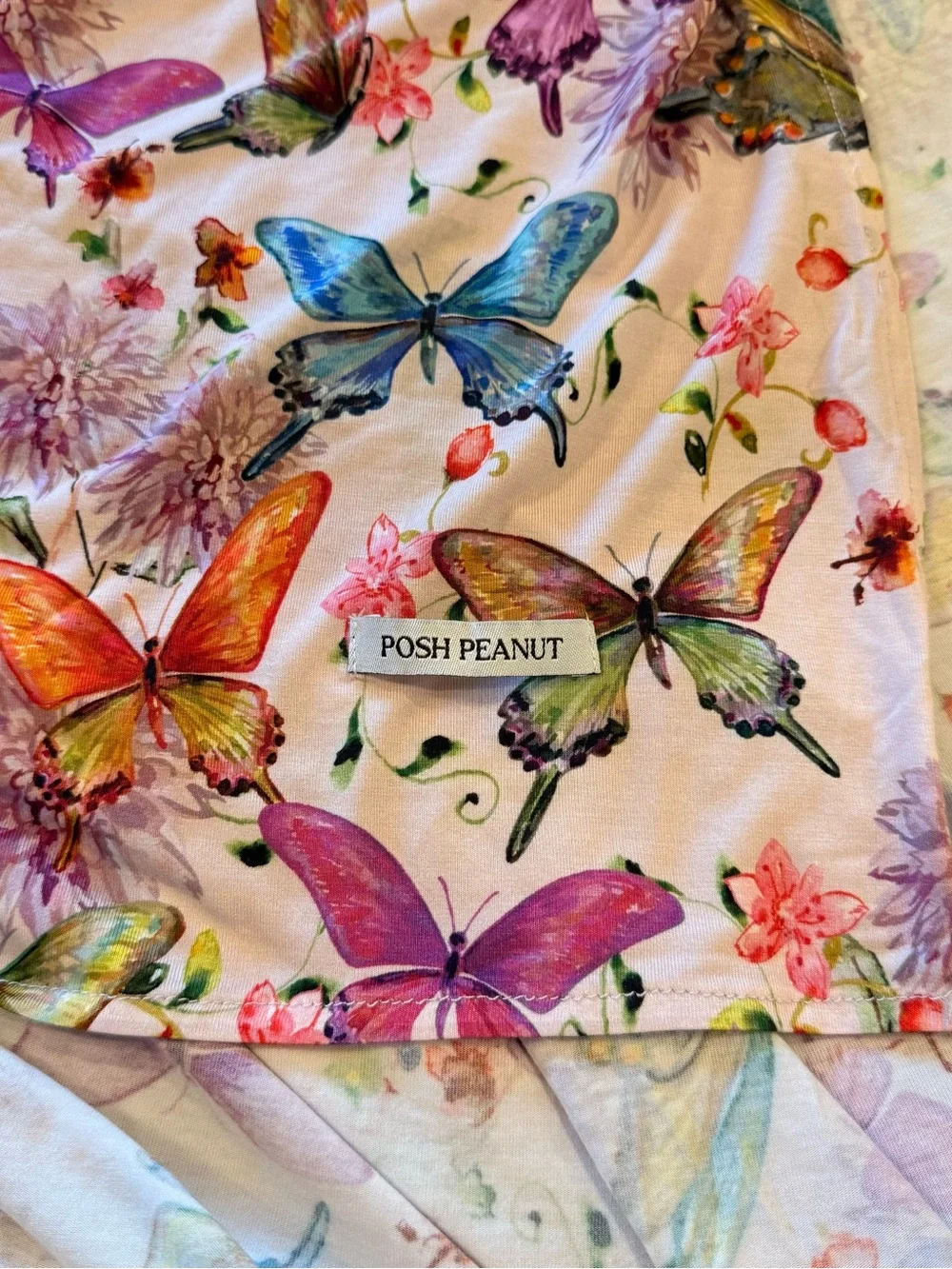 Posh Peanut Butterfly Swaddle Blanket Bamboo Colorful Baby Girl Stretchy 50x50